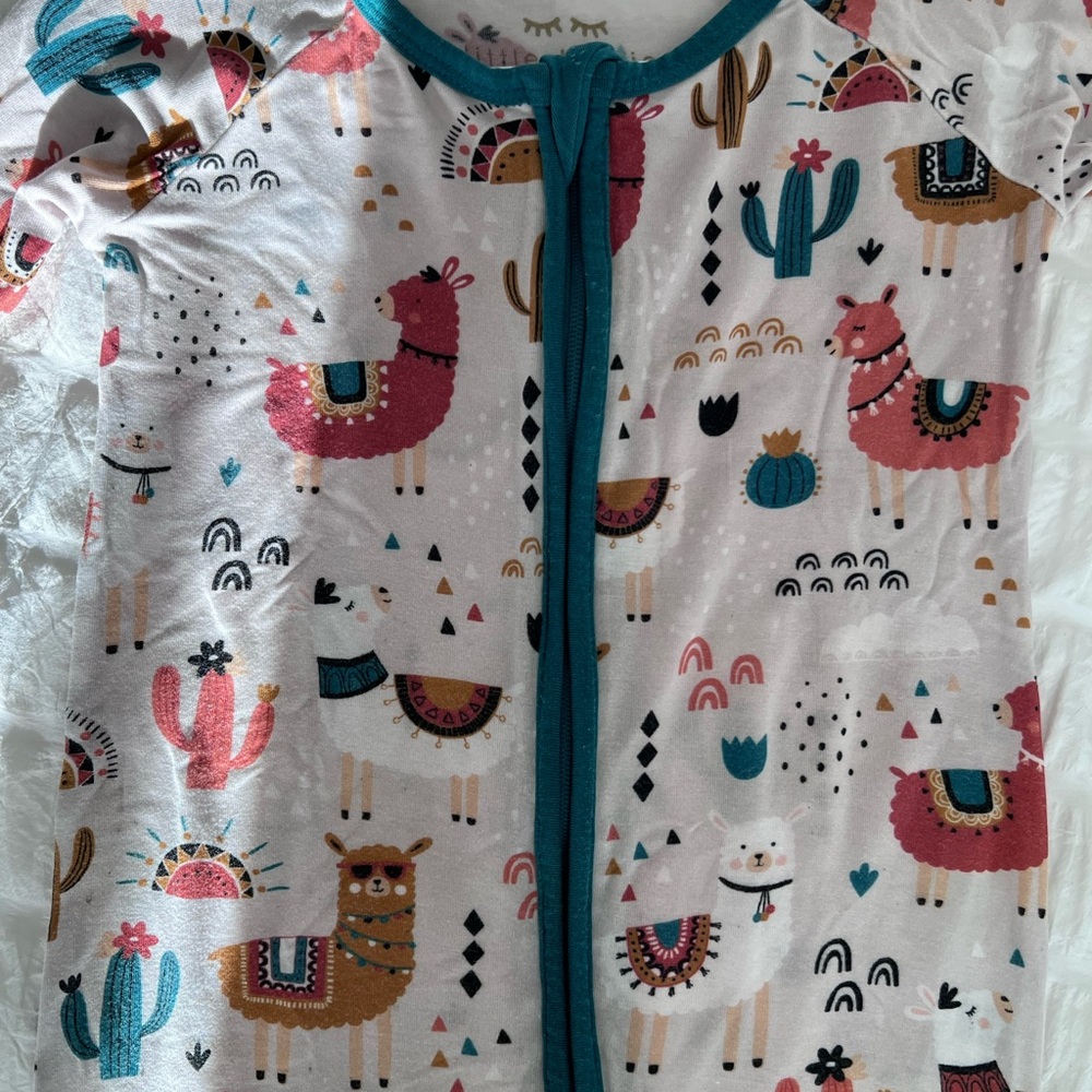 Little Sleepies Llama Love Zippy Pajamas Size 18-24 Months - Picture 7 of 11